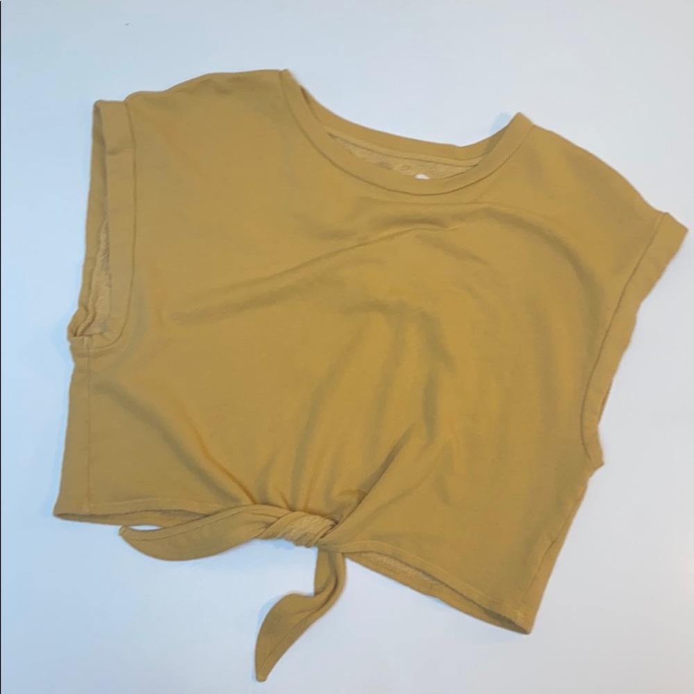 Blue Life tie front sweatshirt in Mimosa color